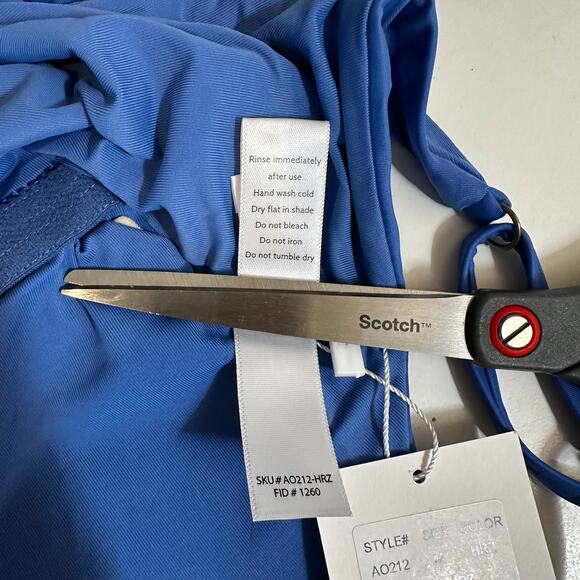 NWT Andie Swim The Santorini One Piece Swimsuit Blue M Vacation Beach Swimwear - Picture 8 of 9